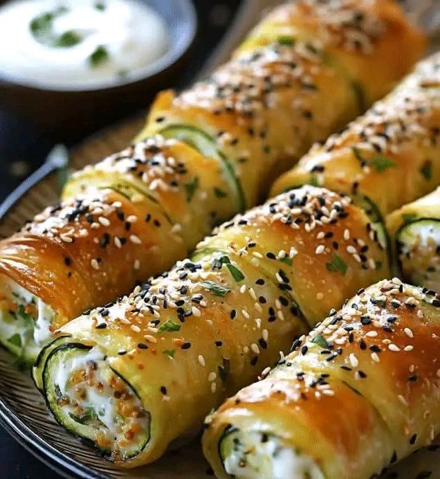 ✨ Ces roulés de courgettes au fromage frais et sésame sont un vrai régal ! Légers, fondants et croustillants à la fois, ils sont parfaits pour un apéro gourmand ou une entrée saine. Une recette facile, rapide et pleine de saveurs que tout le monde va adorer. Qui aimerait goûter ? 25 1781901456525