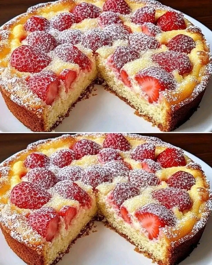 Ce fameux gâteau italien aux fraises est un délice ! Il se prépare en quelques minutes seulement. La recette se trouve dans le premier commentaire ! 25 1783345809864