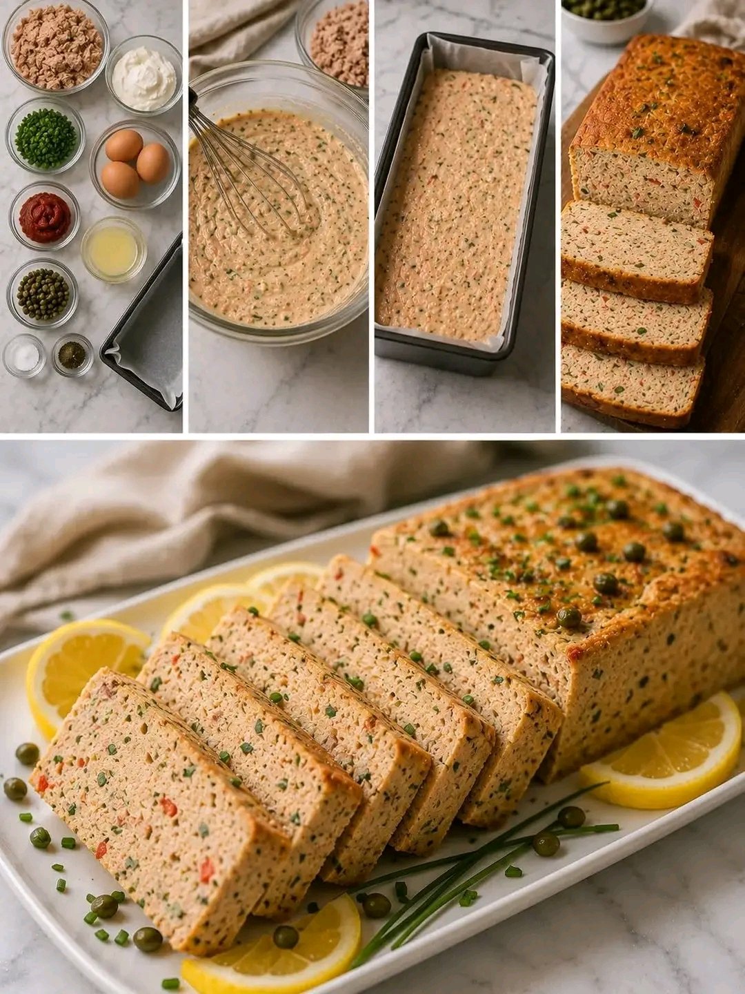 Le pain de thon le plus moelleux que vous goûterez ! Facile à préparer, savoureux, riche en herbes fraîches et parfait aussi bien chaud que froid. Une recette idéale pour l'été, les buffets ou les repas légers ! 25 1783603845754