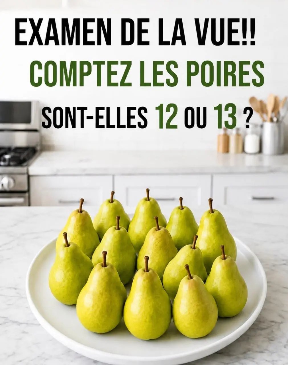 Test de vue : Combien de poires voyez-vous vraiment ? 12 ou 13 ? Komplettes en KOMMENTAR 25 1783901746344
